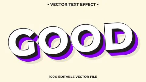 Good Retro Purple Simple Editable Text Effect, Editable Font Style Theme Stock Illustration