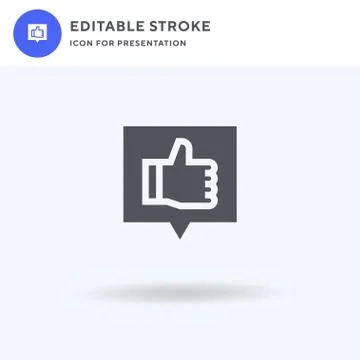 Good Review icon vector, filled flat sign, solid pictogram isolated on white, Illustrazione stock