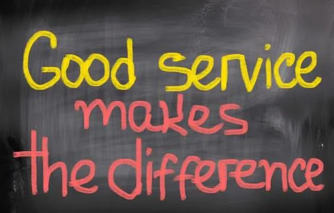 Good service makes the difference concept Stockillustratie