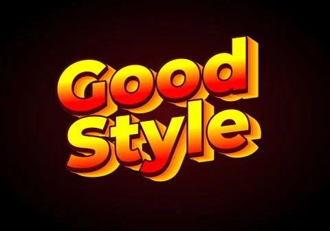 Good style. Text effect in 3D look. Gradient yellow red color. dark red bac.. Illustrazione stock