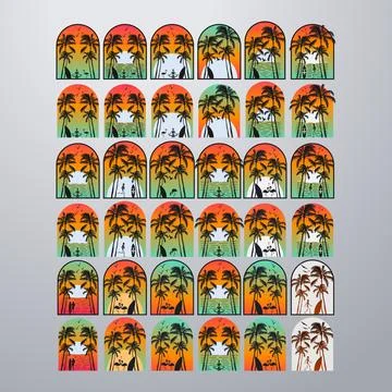 Good summer on the beach collection. Stock-Illustration