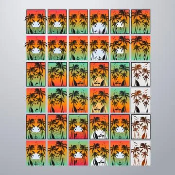 Good summer on the beach collection. Stock-Illustration