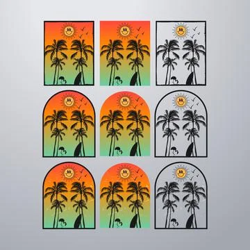 Good summer on the beach collection. Stock-Illustration
