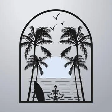 Good summer on the beach Stock Illustration