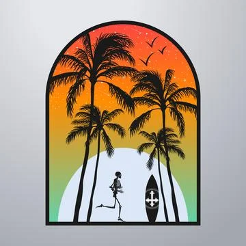 Good summer on the beach Stock-Illustration