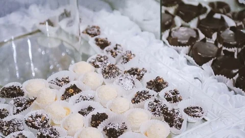 Good sweet buffet table Stock Footage 72192116