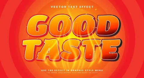 Good Taste Editable Text effect Template Stock Illustration