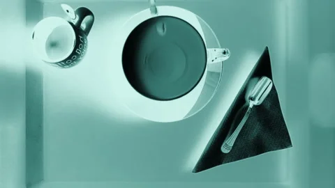 Good tea served under x-rays Stock Footage 138441719