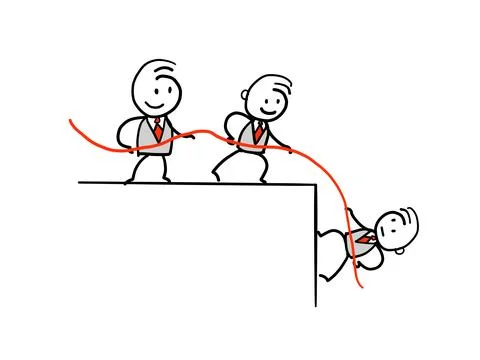 Good team work can take you to the goal. Stock Illustration