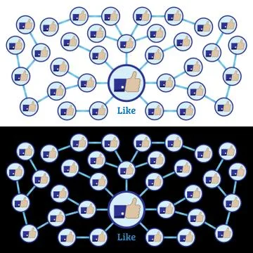 Like, good, thumb in social network Stock Illustration