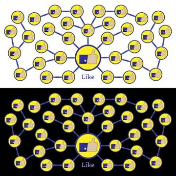 Like, good, thumb in social network Stock Illustration