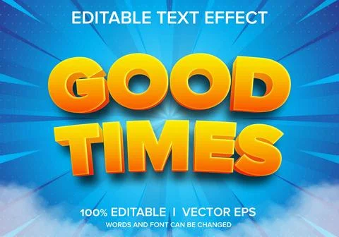 Good time 3d vector white background text effect with modern style design Illustrazione stock