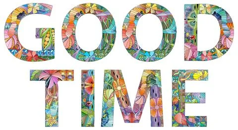 GOOD TIME hand drawn modern design vector illustration. Иллюстрация