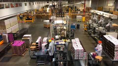 Good time lapse footage of workers inside an American factory or manufacturing Stock Footage