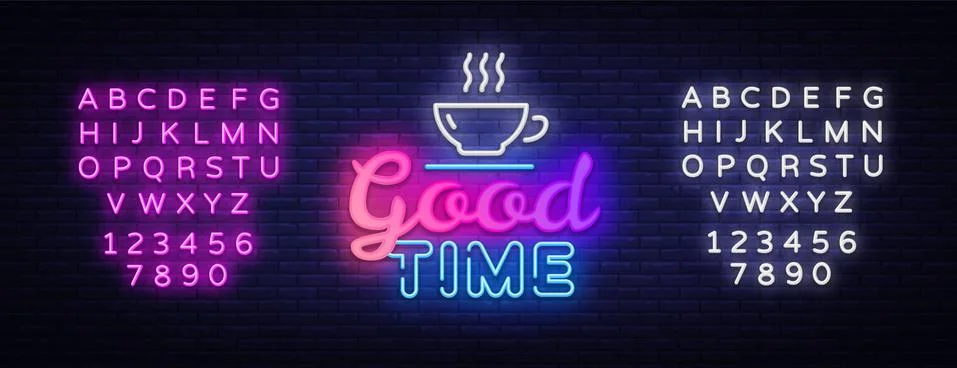 Good Time Neon Text Vector. Good Times neon sign, design template, modern trend Stock Illustration