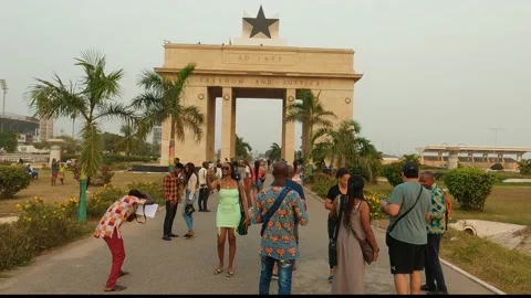"A GOOD TIME OUT: FRONT VIEW OF THE BLACK STAR SQUARE" Stock Footage 229127480