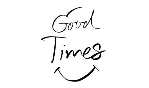 Good time smile icon text font calligraphy hand written lettering script bl.. 스톡 일러스트