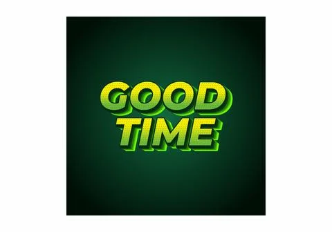 Good time. Text effect in modern colors with 3D look effect 스톡 일러스트