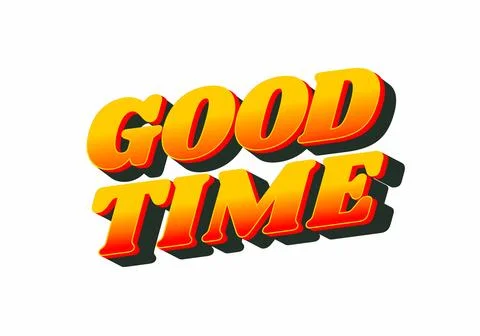 Good time. Text effect in modern colors with 3D look effect 스톡 일러스트