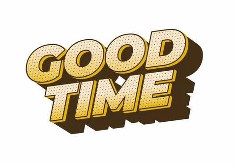 Good time. Text effect in modern colors with 3D look effect 스톡 일러스트