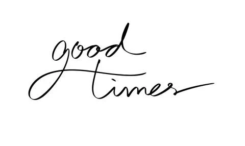 Good time text font calligraphy hand written lettering script black color o.. 스톡 일러스트