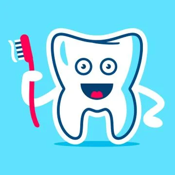 Good Tooth with the brush in the hand Stock Illustration