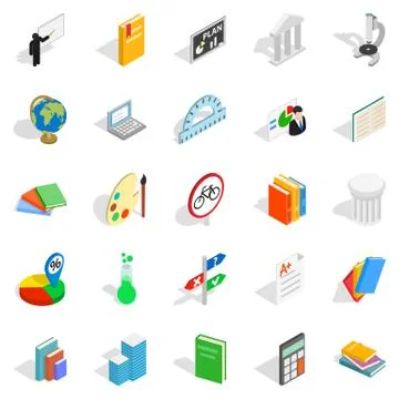 Good training icons set, isometric style Illustrazione stock