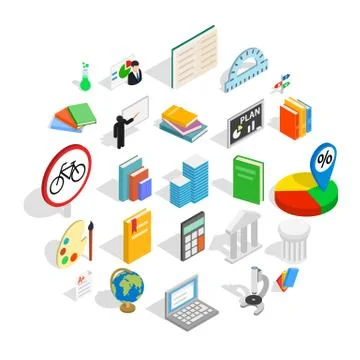 Good training icons set, isometric style Stock Illustration