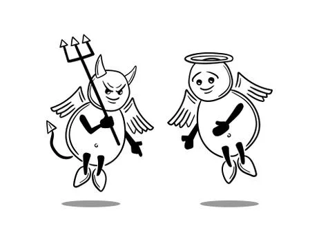 Good versus evil concept vector Stock Illustration