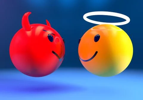 Good versus evil emoji Stock Illustration