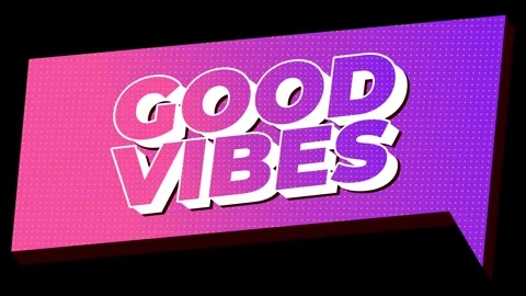 Good Vibes Bold Retro Style Motion Text Animation Background Stock Footage 333328284