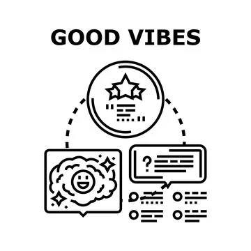 Good vibes concept creating positive customer experience Stock Illustration