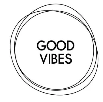 Good vibes label on white Stock Illustration