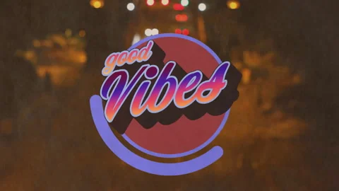 Good Vibes logo fading into view over road, neon-blue arc progressing clockwise Stock Footage 313617878