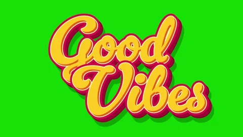 Good vibes sign looping animation on green background Stock Footage 342280352