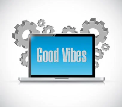 Good vibes tech computer sign concept Illustrazione stock
