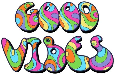 Good vibes text Stock Illustration