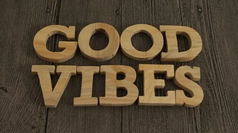 Good vibes, text words typography written with wooden letter, life and busi.. Vídeo Stock 237853397