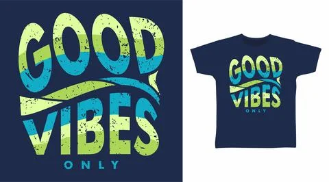 Good vibes typography vector splash color illustration design. 스톡 일러스트