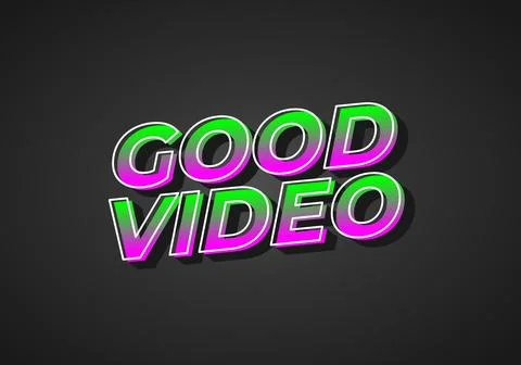Good video. Text effect in eye catching color with 3D look effect イラスト素材