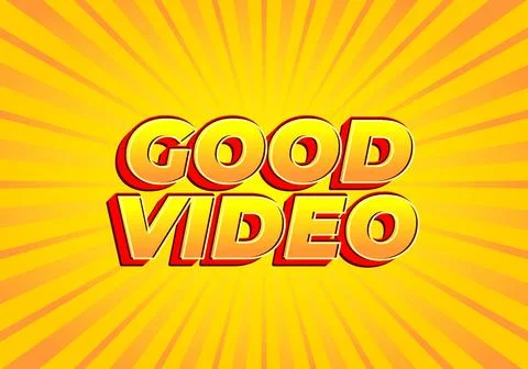 Good video. Text effect in eye catching color with 3D look effect Stockillustratie
