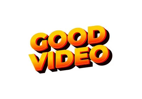 Good video. Text effect in eye catching color with 3D look effect Stock Illustration