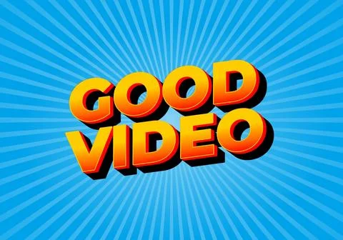 Good video. Text effect in eye catching color with 3D look effect 스톡 일러스트