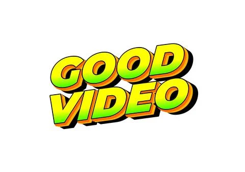 Good video. Text effect in eye catching color with 3D look effect Stock Illustration
