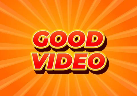 Good video. Text effect in eye catching color with 3D look effect 스톡 일러스트