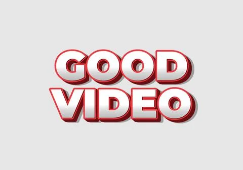 Good video. Text effect in eye catching color with 3D look effect Ilustração Stock