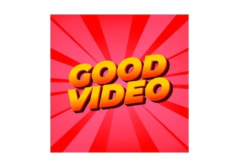 Good video. Text effect in eye catching color with 3D look effect Illustrazione stock