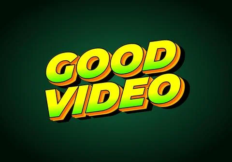 Good video. Text effect in eye catching color with 3D look effect Ilustração Stock