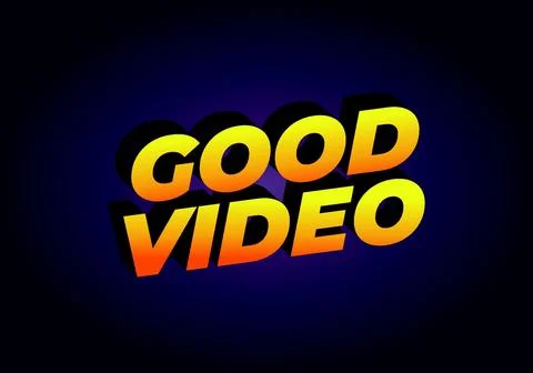 Good video. Text effect in eye catching color with 3D look effect Stock Illustration