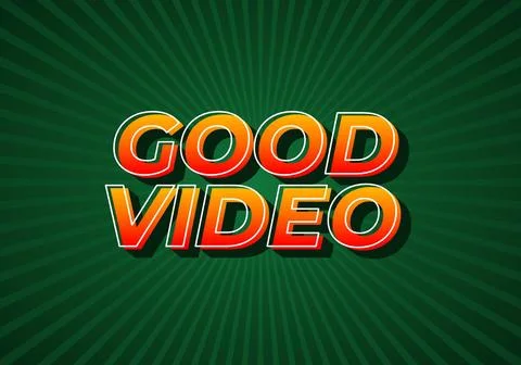 Good video. Text effect in eye catching color with 3D look effect Illustrazione stock